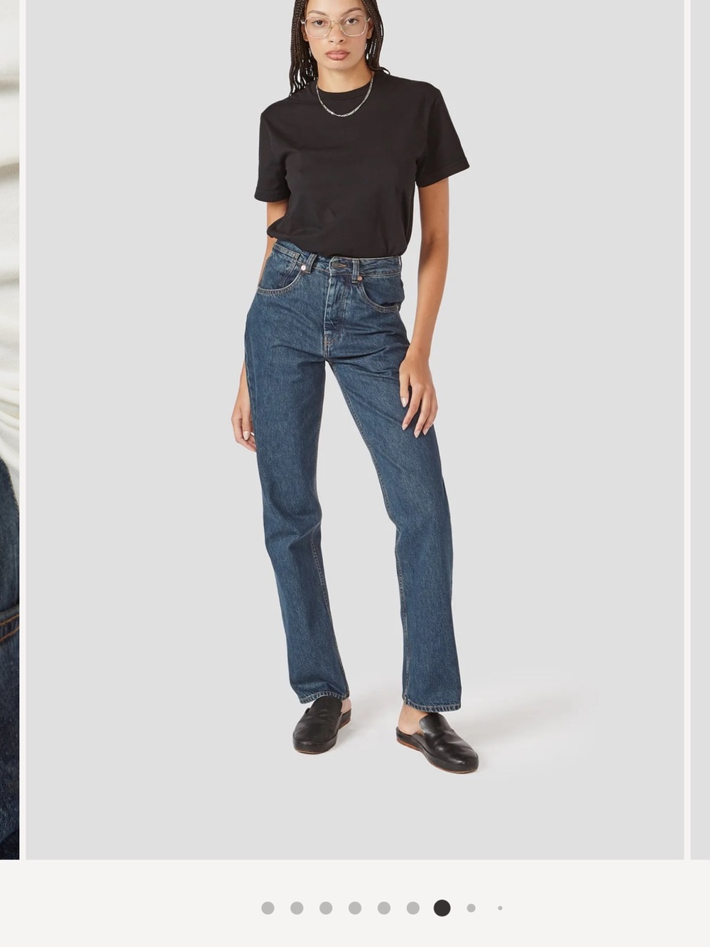 Women's Boot Cut Jeans in Dark Blue - Classic High Waist